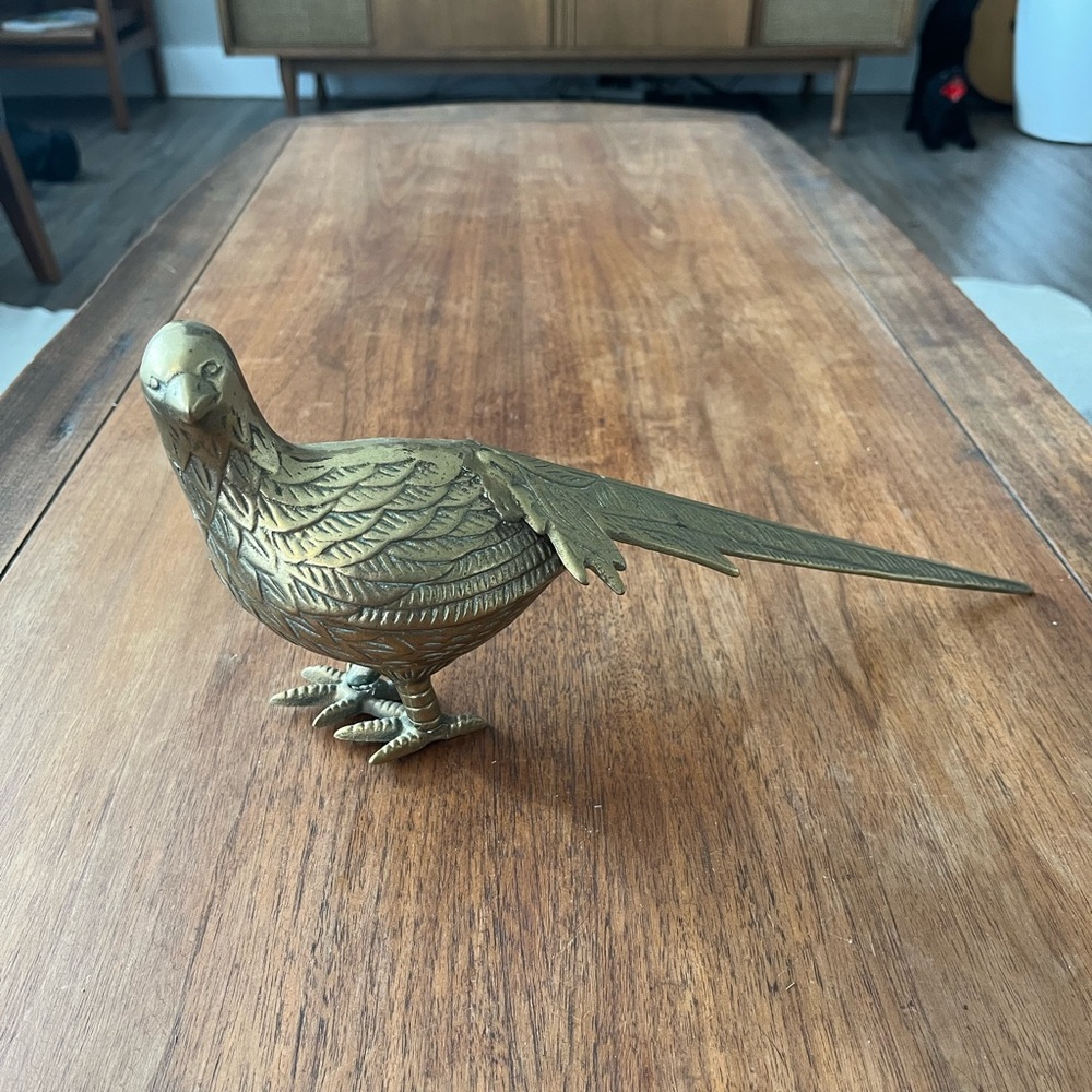 Large Vintage Brass Pheasant